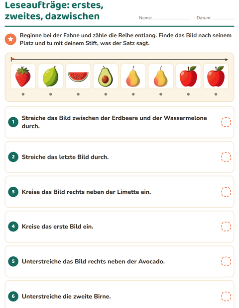 Leseaufträge: erstes, zweites, dazwischen – das Bild nach seinem Platz in der Reihe finden