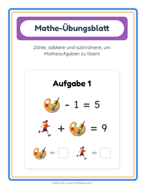 Vorschau: Mathe-Arbeitsblatt-Arbeitsblatt mit Aktivitäten für Kindergarten