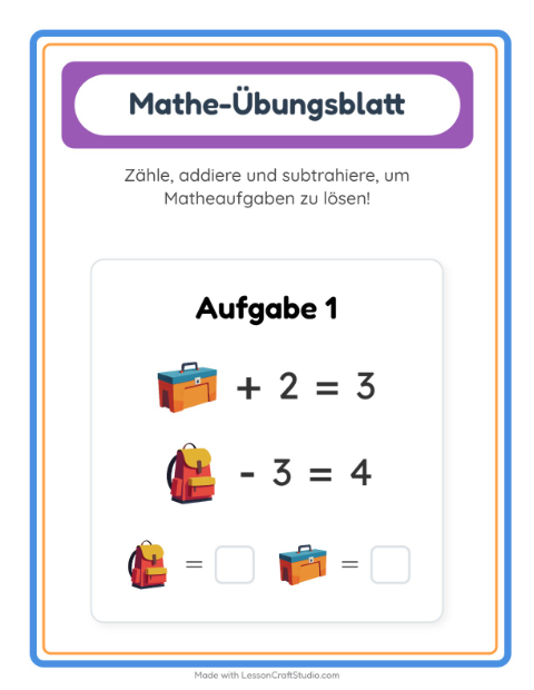 Vorschau: Mathe-Arbeitsblatt-Arbeitsblatt mit Camping für Kindergarten