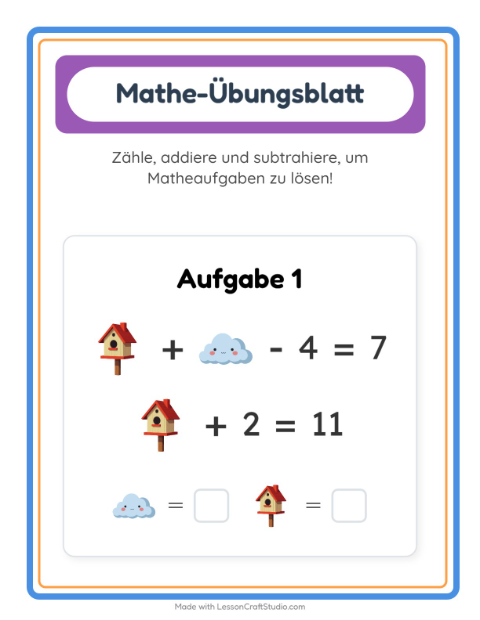 Vorschau: Mathe-Arbeitsblatt-Arbeitsblatt mit Frühling für Kindergarten
