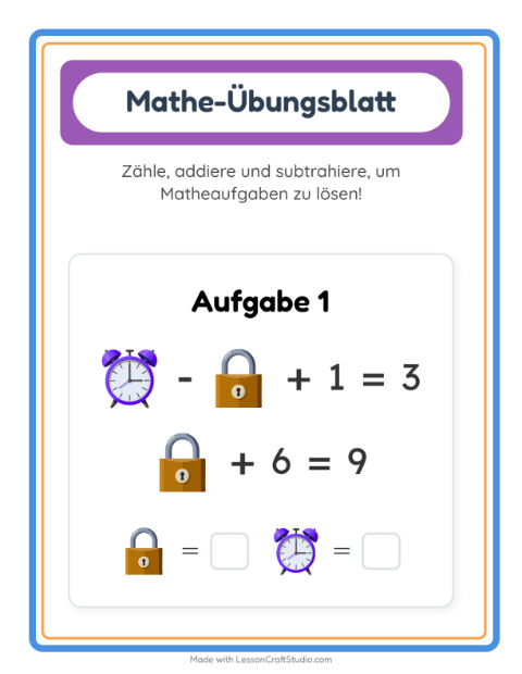 Vorschau: Mathe-Arbeitsblatt-Arbeitsblatt mit Rund ums Haus für Kindergarten