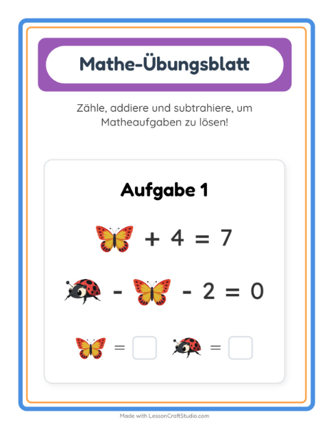 Vorschau: Mathe-Arbeitsblatt-Arbeitsblatt mit Sommer für Kindergarten