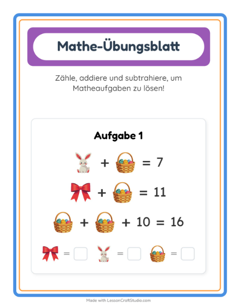 Rechnen – Ostersachen