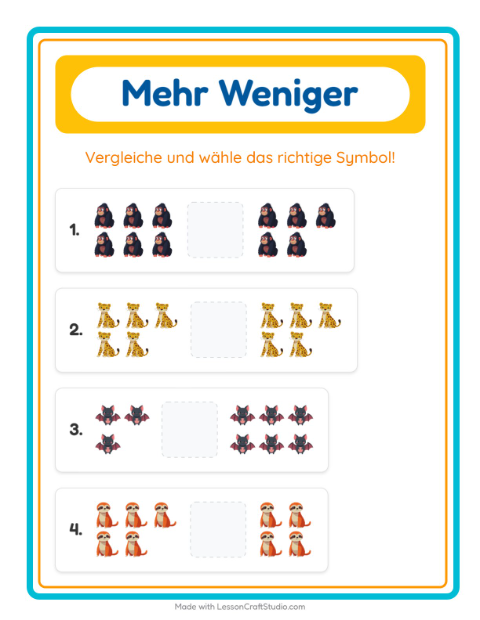 Mehr oder weniger – Zootiere