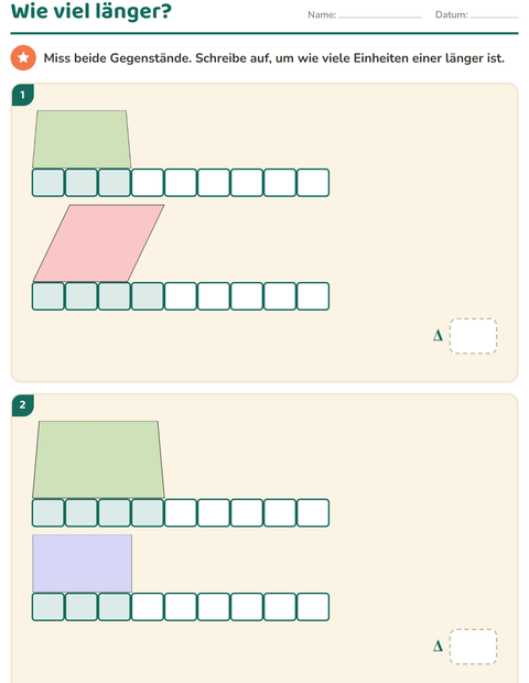 Mit dem Lineal messen – Arbeitsblätter für die Klasse 2 — 3