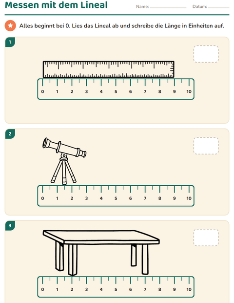 Vorschau: Messen-Arbeitsblatt mit Klassenzimmer (S/W) für 2. Klasse
