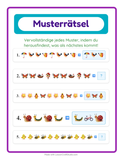 Vorschau: Musterarbeitsblatt-Arbeitsblatt mit Frühling für 1. Klasse