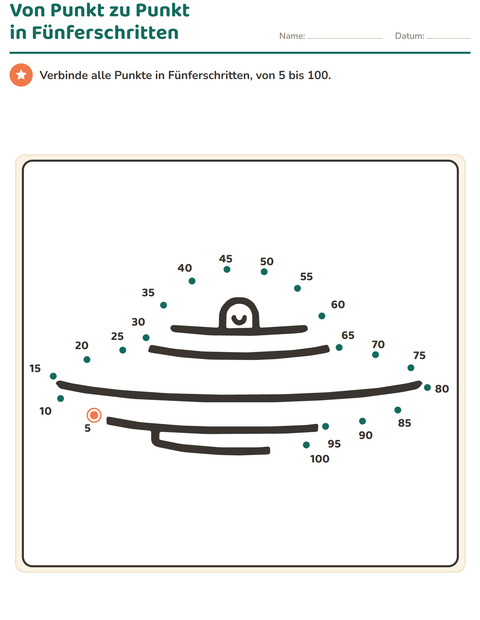 Vorschau: Punkt zu Punkt-Arbeitsblatt für 2. Klasse