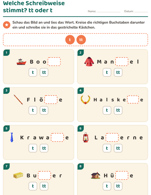 Welche Schreibweise stimmt? Zwischen zwei Schreibungen wählen