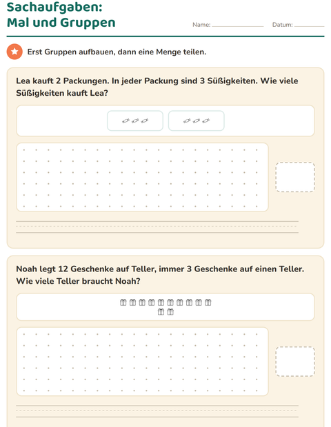 Vorschau: Sachaufgaben-Arbeitsblatt mit Ostern SW für 3. Klasse