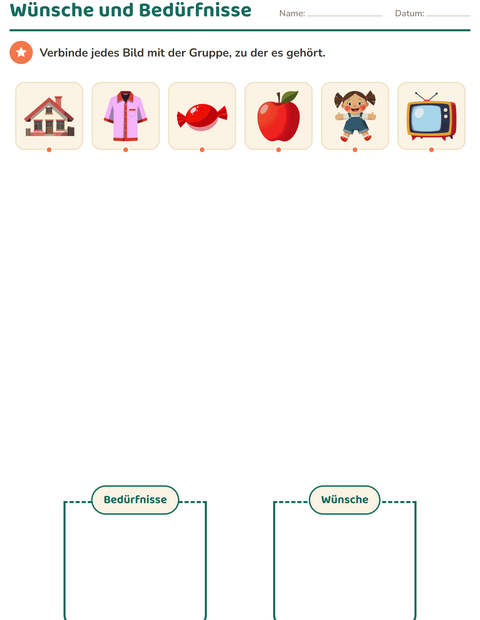Vorschau: Sachunterricht-Sortieren-Arbeitsblatt für Kindergarten