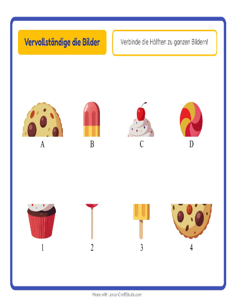 Bildhälften – Desserts und Süßigkeiten
