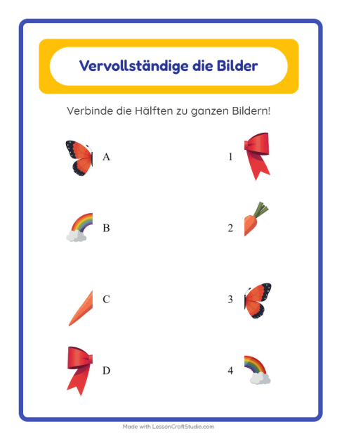 Vorschau: Schatten zuordnen-Arbeitsblatt mit Ostern für Kindergarten