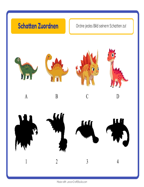 Schatten zuordnen – Dinosaurier