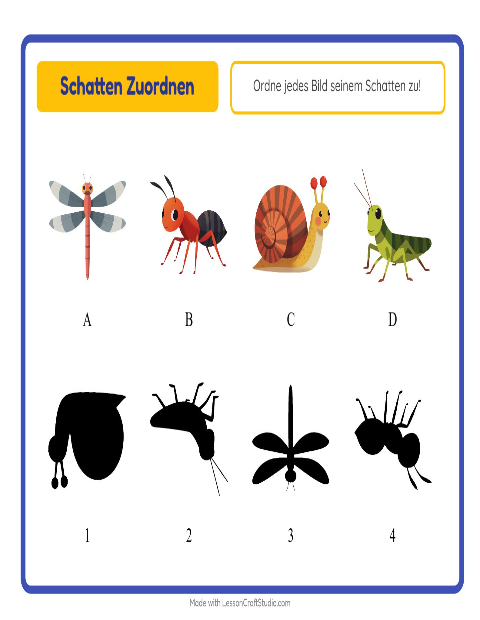 Schatten zuordnen – Waldtiere