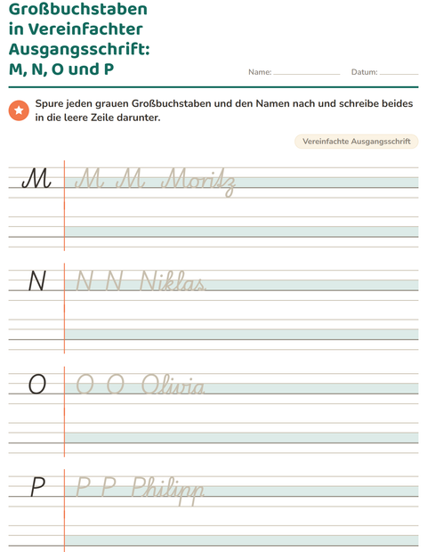 Vorschau: Schreibschrift-Arbeitsblatt für 2. Klasse