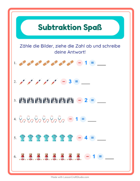 Bild minus Zahl – Krankenhaus