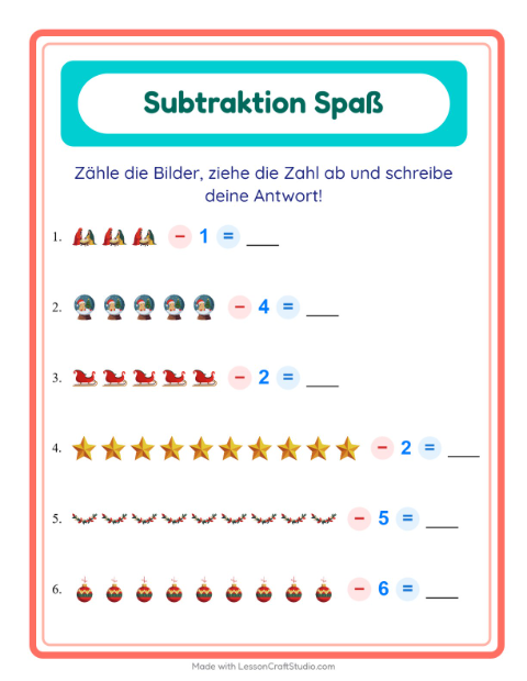 Bild minus Zahl – Weihnachten
