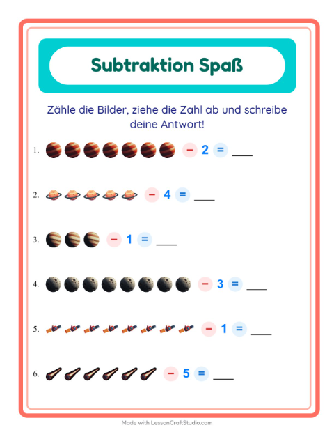 Bild minus Zahl – Weltraum