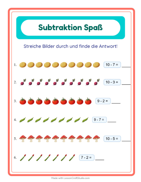 Durchstreichen – Gemüse
