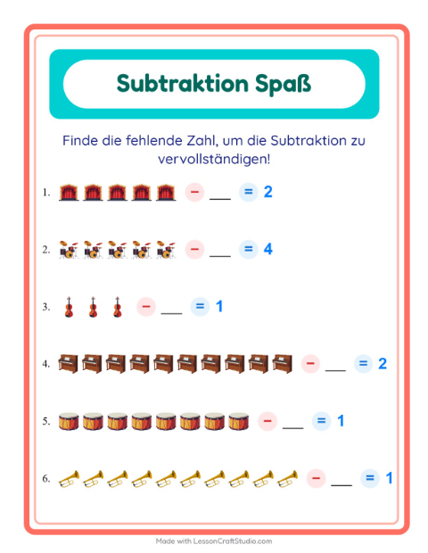 Subtrahend finden – Musik