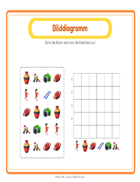 Vorschau: Tabelle zählen-Arbeitsblatt mit Aktivitäten für Kindergarten