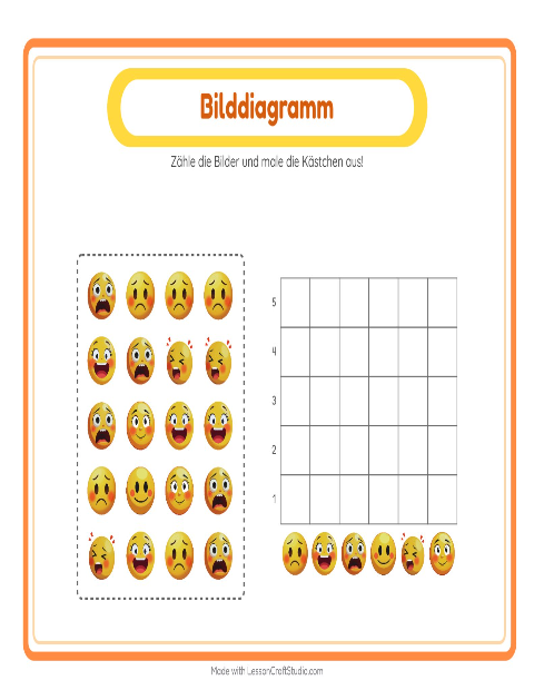 Vorschau: Tabelle zählen-Arbeitsblatt mit Emotionen für Kindergarten