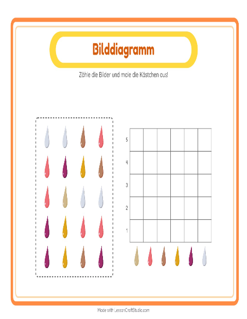 Vorschau: Tabelle zählen-Arbeitsblatt mit Farben für Kindergarten