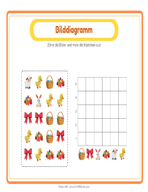 Vorschau: Tabelle zählen-Arbeitsblatt mit Ostern für Kindergarten