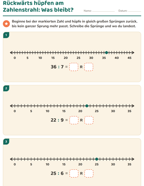 Vorschau: Teilen mit Rest-Arbeitsblatt für 3. Klasse