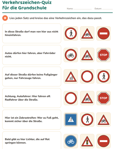 Vorschau: Verkehrszeichen-Quiz: Welches Zeichen passt zum Satz?