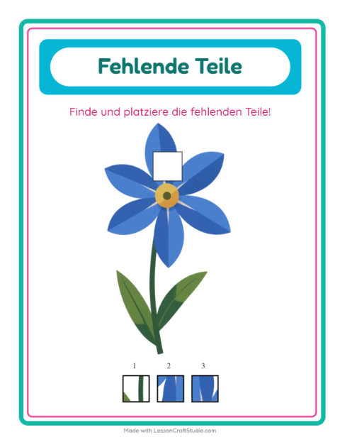 Was fehlt (ein Teil) – Blumen