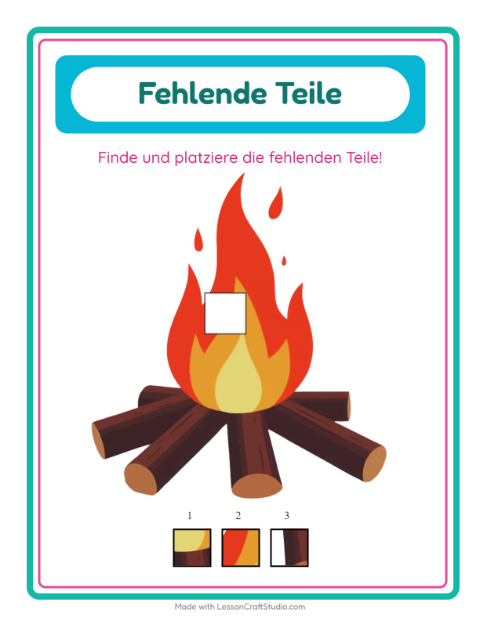 Vorschau: Was fehlt-Arbeitsblatt mit Verschiedenes für Kindergarten
