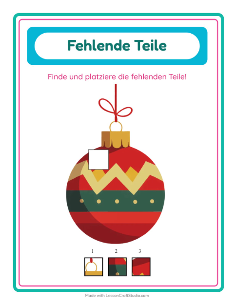 Was fehlt (ein Teil) – Weihnachten