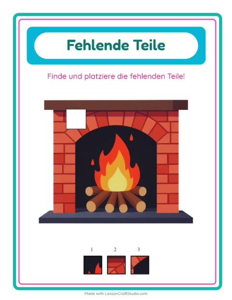 Vorschau: Was fehlt-Arbeitsblatt mit Winter für Kindergarten