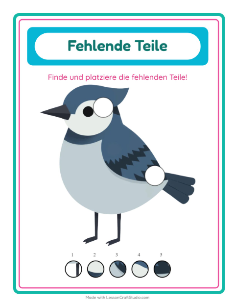 Vorschau: Was fehlt-Arbeitsblatt mit Dinge die fliegen für Kindergarten