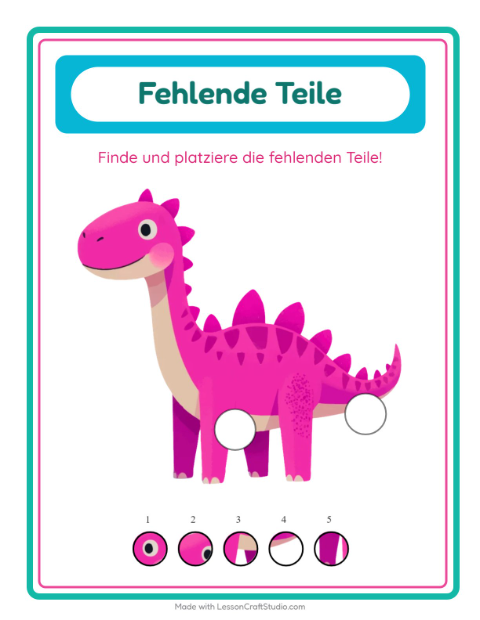 Was fehlt (zwei Teile) – Dinosaurier