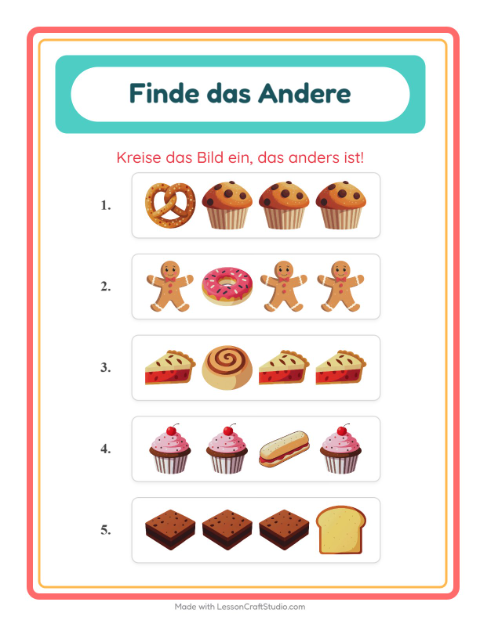 Was passt nicht – Bäckerei
