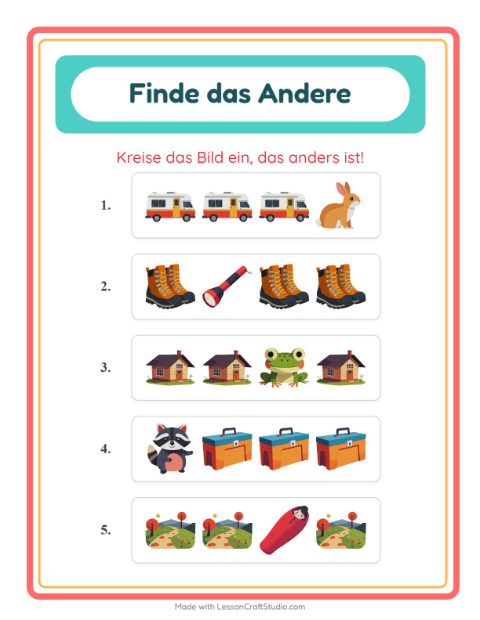 Was passt nicht – Camping