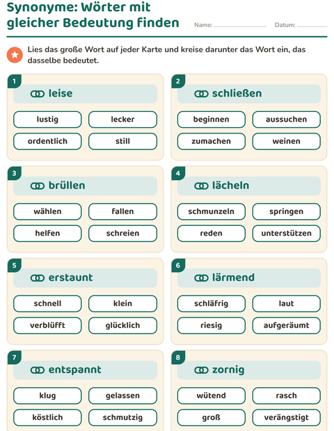 Synonyme: Wörter mit gleicher Bedeutung finden