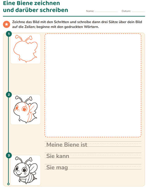 Vorschau: Zeichnen lernen-Arbeitsblatt für 2. Klasse