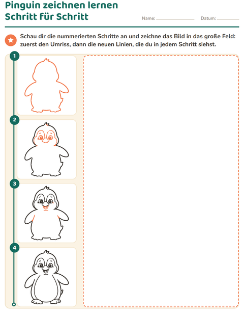 Vorschau: Zeichnen lernen-Arbeitsblatt für Kindergarten