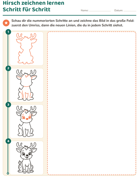 Vorschau: Zeichnen lernen-Arbeitsblatt für Kindergarten