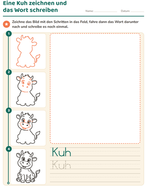Vorschau: Zeichnen lernen-Arbeitsblatt für Kindergarten
