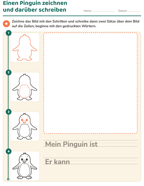 Vorschau: Zeichnen lernen-Arbeitsblatt für 2. Klasse
