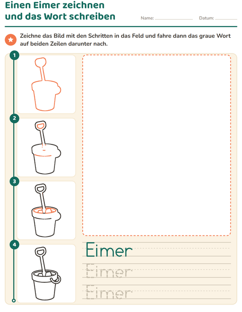Vorschau: Zeichnen lernen-Arbeitsblatt für Kindergarten
