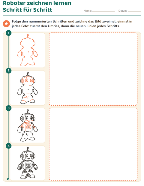 Vorschau: Zeichnen lernen-Arbeitsblatt für Kindergarten