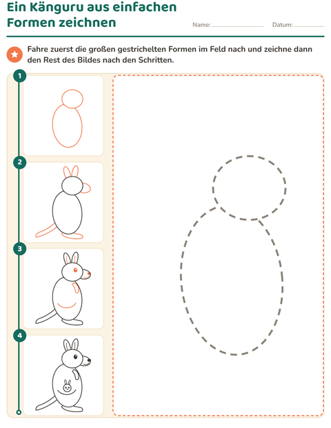Vorschau: Zeichnen lernen-Arbeitsblatt für Kindergarten