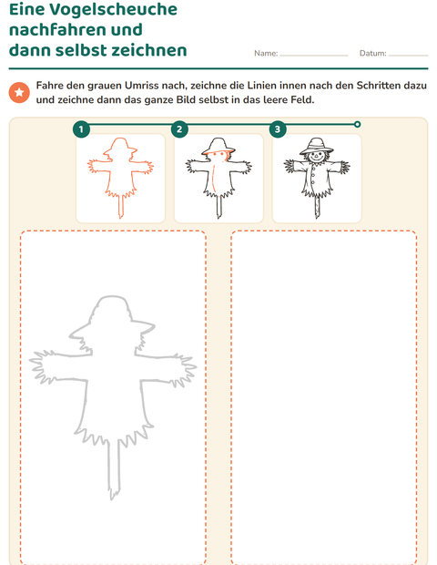 Vorschau: Zeichnen lernen-Arbeitsblatt für Kindergarten