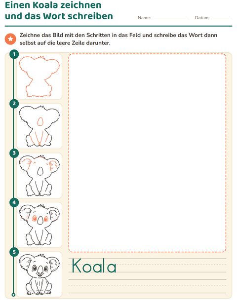 Vorschau: Zeichnen lernen-Arbeitsblatt für Kindergarten